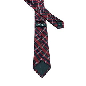 Lauren Ralph Lauren Mens Necktie Red Plaid Classic Business Career‎